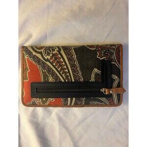 SPARTINA Daufuskie Island Natural Linen & Genuine Leather Wallet Bifold